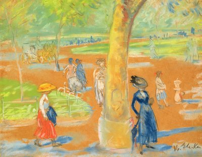 Parco (Donna in Blu sotto un Albero) da William James Glackens